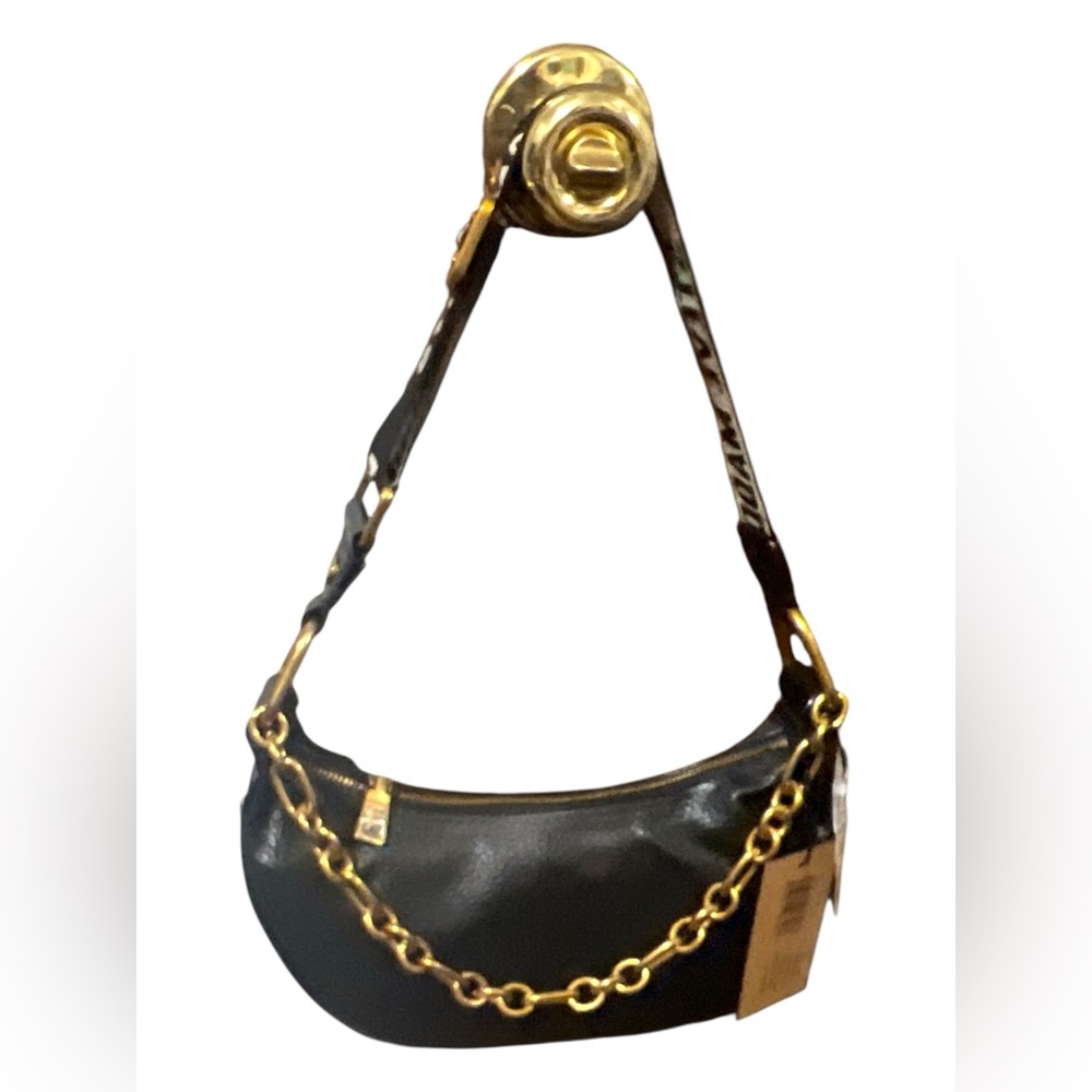 Steve Madden, Elegant Black and Gold Women's Shoulder Bag